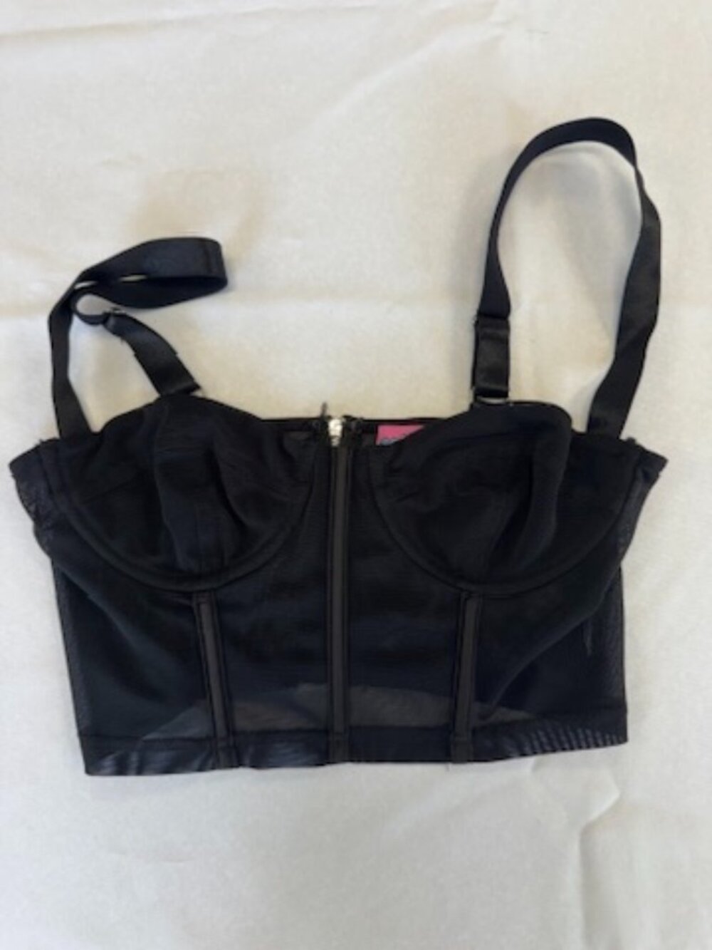 Edikted Black Mesh Crop Top Size S